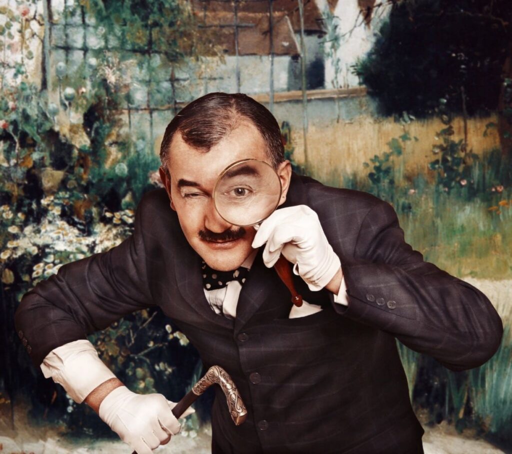 Foto de Hercule Poirot, o famoso detetive de Agatha Christie