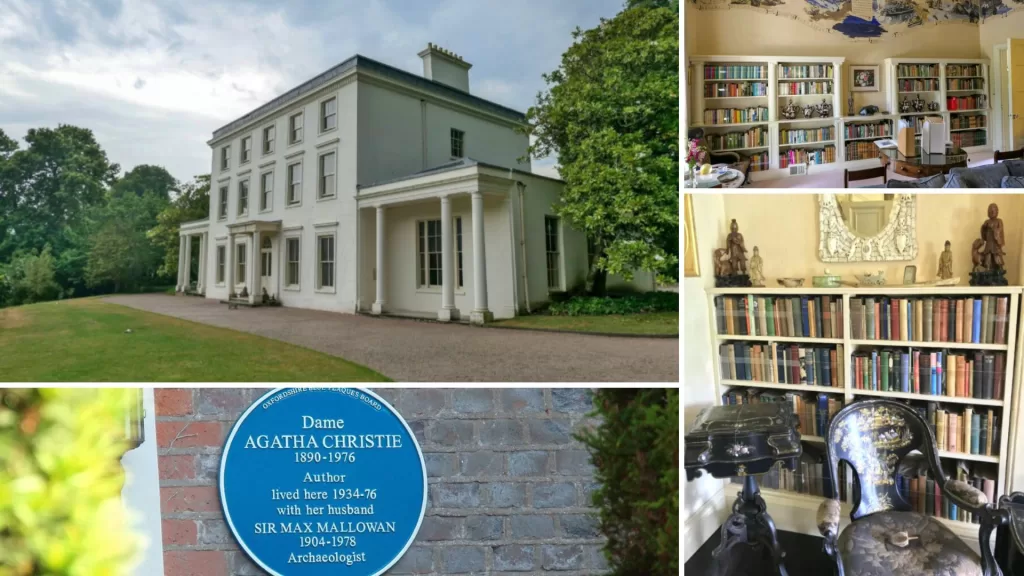 Nas casas de escritores famosos, como Agatha Christie, é possível conhecer cantinhos especiais, como a biblioteca e a sala de leituras.