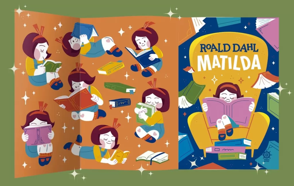 roald dahl livros infantis que encantam gerações, dentre eles Matilda, A Fantástica Fábrica de Chocolates e James e o Pessego Gigante